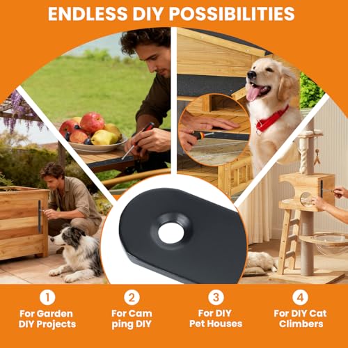 Alise 8 Inch Black Flat Bracket - Heavy Duty Wood Shelf Mending Plate