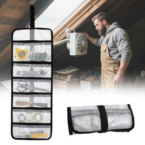 Small Roll Up Storage Bag, 6 Pockets Roll Up Tool Kit, Suitable for Mechanics, Kitchen Storage, Art Sketching, Travelling, Potter's Tools, Office Objects, Transparent and Visible, Space-saving 4 Pack