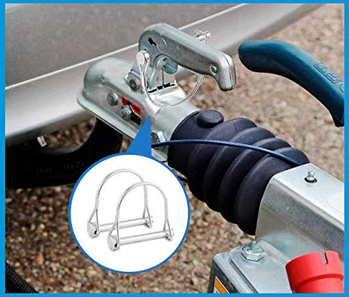 2 Pcs Tiny Safety Coupler Pin 3/16" x 1.97"(4.8mm x 50mm), Marine Grade 316 Stainless Steel Shaft Locking Pins