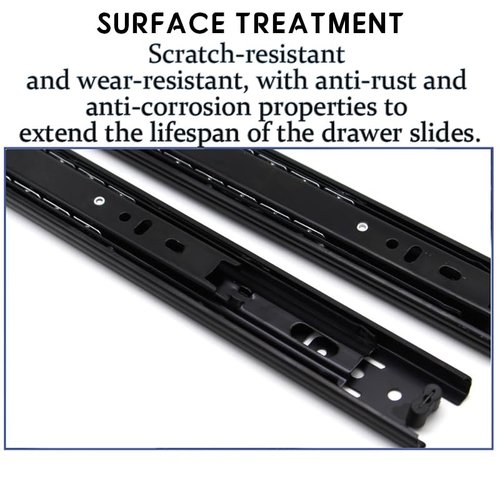 Heavy-Duty 3-Section Drawer Slides – 2 Pack 35mm Silent Buffer Keyboard Tracks – Soft Close Furniture Runners for Cabinets, Wardrobe Drawers, Pull-Out Trays – Full Extension, Easy Installation
