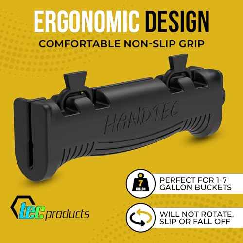 TEC Products HANDTEC Bucket Handle Grip - Ergonomic Rubber Handle Replacement for Construction, Farming, Gardening & DIY Projects - Non-Slip & Durable - Made in USA - Pack of 1 (4.75 x 1.5 Inches)