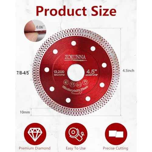 4.5" Diamond Blade for Angle Grinder, Super Thin Tile Saw Blades for Smooth Cutting, 2Pcs Indestructible Disc for Grinder Cutting Porcelain Ceramic Tile Granite Marbles.