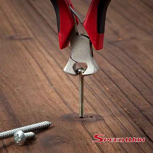 SPEEDWOX 4 Inch End Nippers - Mini End Cutting Pliers with Spring Pull Nails & Wire Cutting Function - Professional Jewelry Making & Shoe Repair Tool