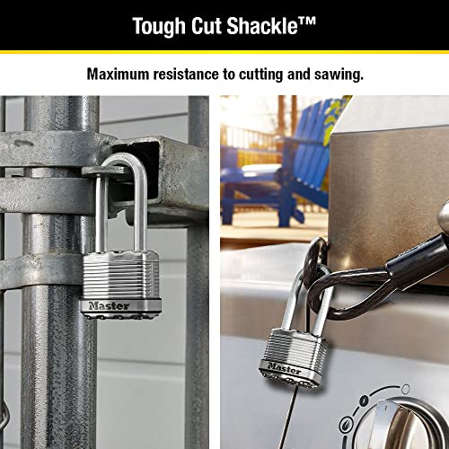 Master Lock M1XTRILH Magnum Heavy Duty Padlock with Key, 3 Pack Keyed-Alike