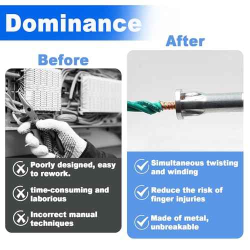 2 Pack Wire Twisting Tool, Electric Wire Twister, Hex Twisting, Wire Nut Twister for Drill, Electrician Tools Wire Nut Twister Hand, Wire Twister Tool for Impact Drill