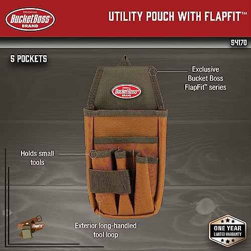 Bucket Boss - Utility Pouch with FlapFit, Pouches - Original Series (54170), Brown