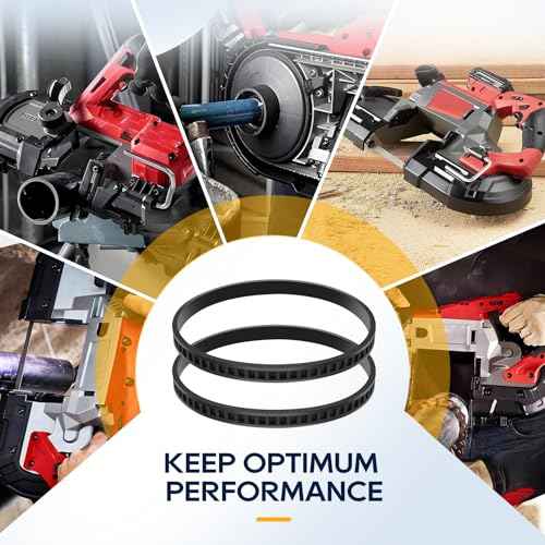 45-69-0010 Blade Pulley Tires Replacement Compatible with Milwaukee Bandsaw Part Deep Cutting Blades 6230 6232-6 6225 AO2807 6238N 6238-20 2729-20 Portaband Saw Belt, 2 Pack