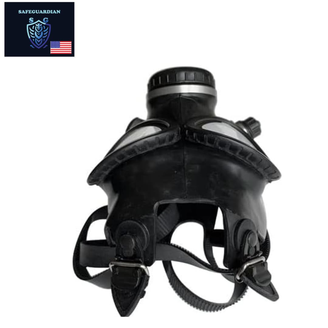 SafeGuardian Gas Mask Face Respirator CBRN Shield Israeli Military Grade Survival & Tactical for Chemical Fumes, Particulates, Military Grade Construction