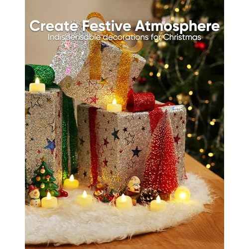 Amagic 12/24/50/100/150Pack Flameless LED Tea Lights Candles Battery Operated, Electric Fake Tealight Candles for Votive, Halloween, Christmas, Home Decor, Wedding, Table Decor (12Pack)