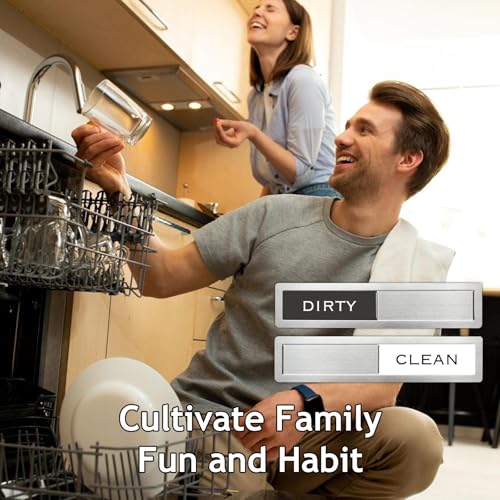 YEWGARB 304 Stainless Steel Clean Dirty Dishwasher Magnet (Black & White)