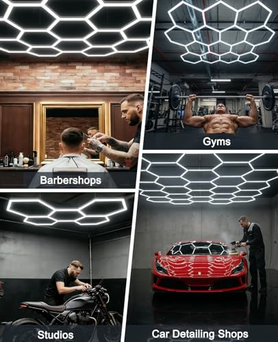 Pomelotree Hexagon LED Garage Lights 26520LM 5-Pack DIY Ceiling Shop Light