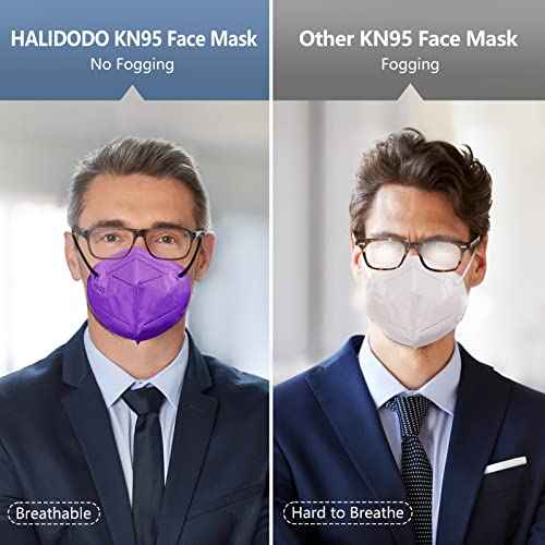 HALIDODO Face Mask 50 Pack Breathable 5-Layer Filter Efficiency¡Ã95%