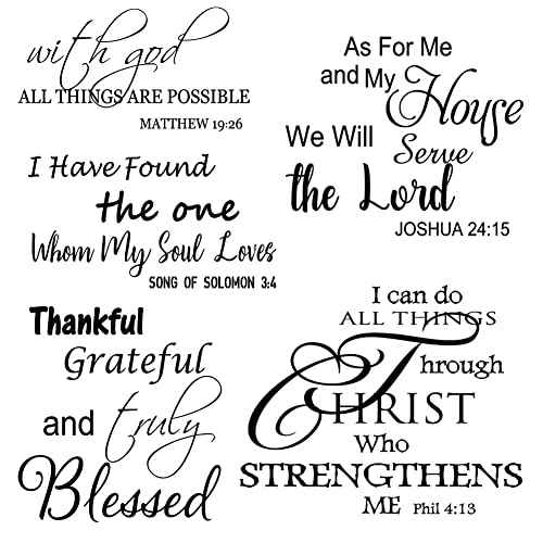 Bible Verse Wall Decals - Vinyl Quotes Stickers Inspirational Peel & Stick Decor for Living Room, Bedroom, Office, Bathroom