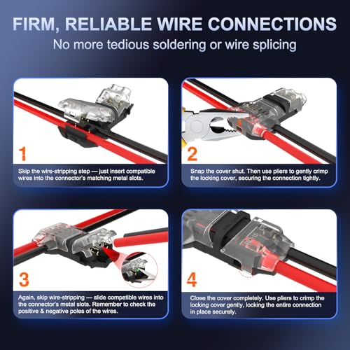 Generic 10Pcs 3-Way 2Pin T Tap Connector for Automotive 16-20 AWG - Model T-2
