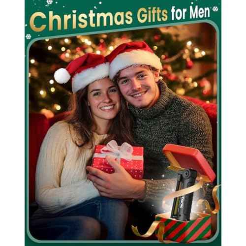 Coquimbo Christmas Stocking Stuffers White Elephant Gifts for Adults Men Him Dad, Rechargeable LED Work Light BBQ Grill Accessories Magnetic Flashlight, Mechanic Light Tools Mens Gifts (2 Pack Black)