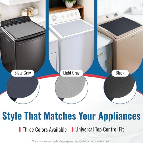 CSKY 25.5" x 17.5" Top Loader Washer & Dryer Cover, 1Pc Black - Includes Topper