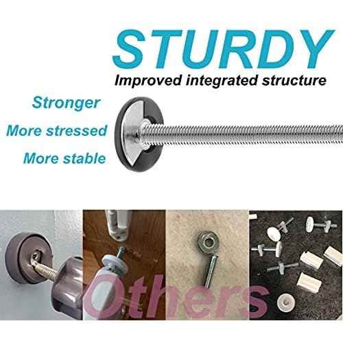 4Pcs Universal Baby Gate Threaded Spindle Rod, M8 (8mm) Replacement Bolt Part for Pet Pressure Mounted Safety Gates, Extra Long Baby Tension Gate Extender (White)