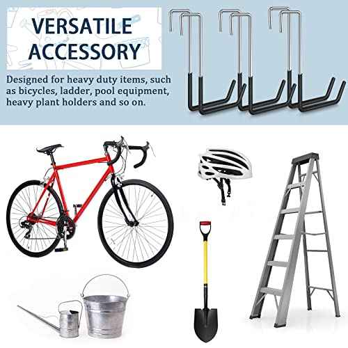12 Pack Heavy Duty Rafter Hooks for Hanging Vinyl Coated Large S Hooks for Hanging Ladder Bike Hangers Garage Storage Organizer Black