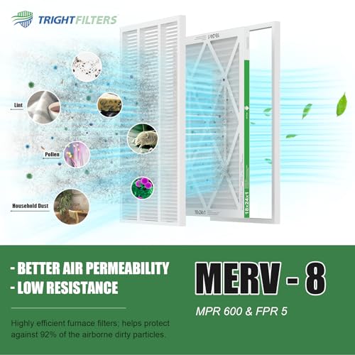 TRIGHTFILTERS 18x24x1 Air Filter Pack - MERV 8 Pleated HVAC Furnace Filter