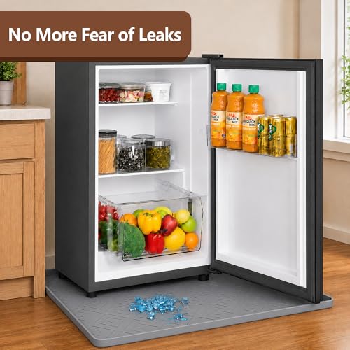 JoySil 19.7" Silicone Refrigerator Drip Tray Mat, Gray