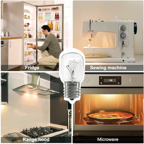 Whirlpool/GE Microwave Light Bulb 40W 125V E17 2.2" - 8206232A, 4-Pack