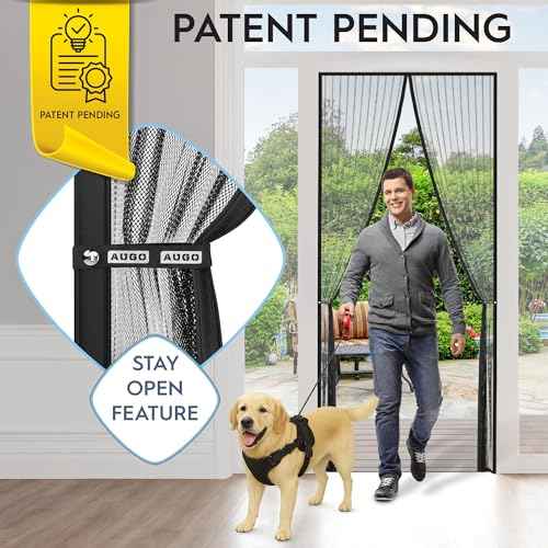 AUGO Magnetic Screen Door - Self Sealing, Heavy Duty, Hands Free Mesh Partition Keeps Bugs Out - Pet and Kid Friendly - Patent Pending Keep Open Feature - 38 Inch x 83 Inch
