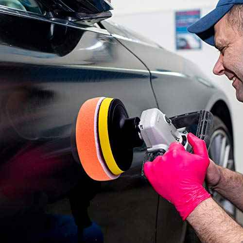 SIQUK 9 Pieces 3 Inch Buffing Pads Kit Foam Buffer Polisher Pads 3 Inch Hook and Loop Polishing Pads Buffer Attachment for Drill