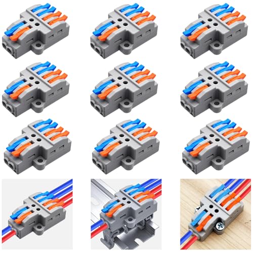2-in-4-Out Terminal Blocks Kit - Lever Wire Connectors for Electrical Projects