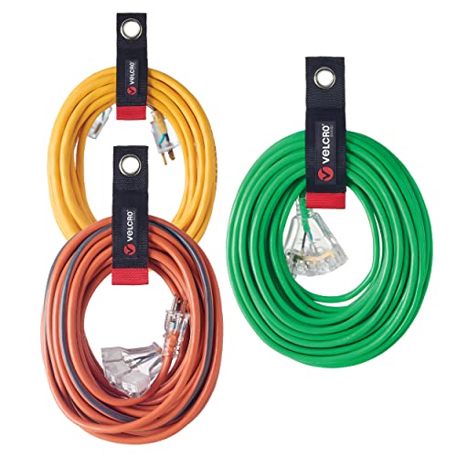 VELCRO Brand Extension Cord Holder Straps 3 Pack - Black, 10/14/18 Inch Variety