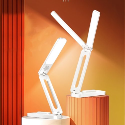 LED Eye-Care Foldable Portable Desk lamp for Office Home Away from Home Study Smart Touch dimmer USB Plug Radio Light