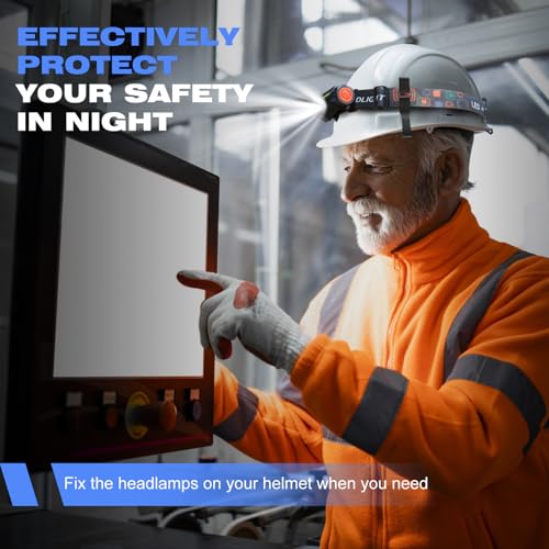 Hard Hat Light Clips,Helmet Light Holder Hook for Headlamp,Anti-Slip Stable Full Brim Hardhat Headlamp Accessory for Worker