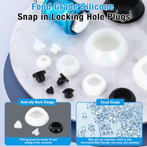 Black Silicone Rubber Plug 32 mm - Fits 32-33 mm Round Holes, 4 Pack