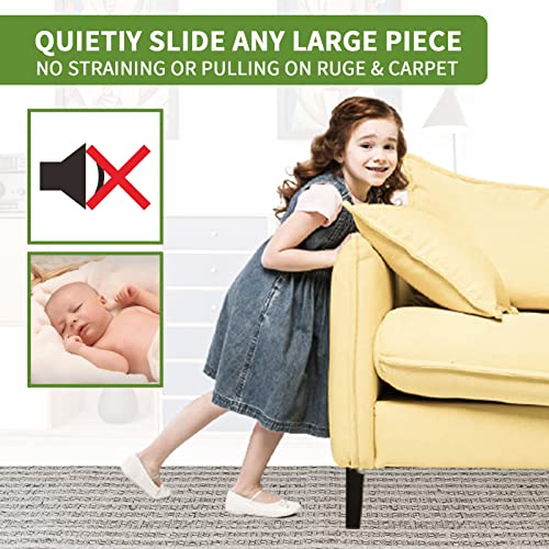 Covercorner 8 pcs 3.5-inch Beige Furniture Sliders for Carpet - Heavy Duty Moving Pads