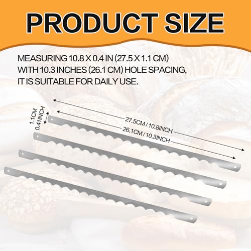 AAEJE 36 Pcs Bow Bread Knife Blades Replacement Set with 80 Screws, Screwdriver & Safety Guard, 10.8" Stainless Steel Serrated Blades