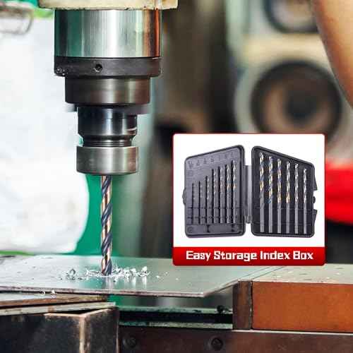 13Pcs Cobalt Drill Bit Set 1/16"-1/4", 135 Degree Tip HSS with Black and Gold Finish with Storage Case, Twist Jobber Drill Bit Kit for Cast Iron, Hard Metal, Stainless Steel, Plastic and Wood