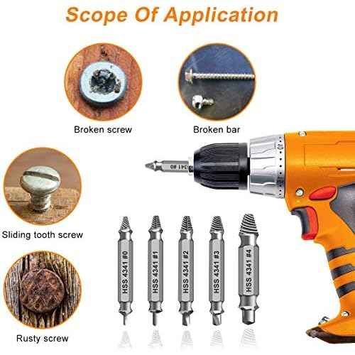 Gifts for Men,Damaged Screw Extractor Set-Christmas Stocking Stuffers for Men Adults Him,Mens Gifts for Dad,Husband,Stripped Screws Nuts & Bolts Drill Bit Tools for Easy Removal of Rusty Broken Screw