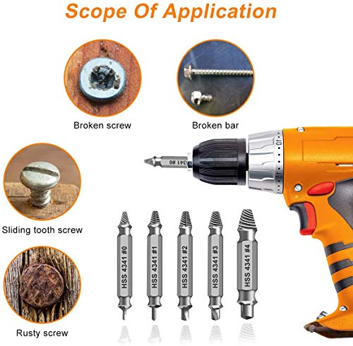 Damaged Screw Extractor Set for Removing Rusted or Broken Screws - High-Speed Steel Tools, Perfect Gift for Men & DIY Enthusiasts