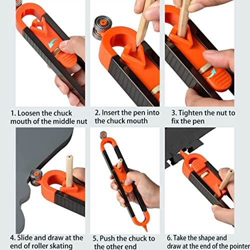 GOZWELL Precise Contour Scribe Tool with Lock – Edge Corner Profile Duplicator