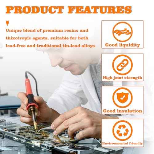 30mL No-Clean Solder Flux Lead-Free Solder Flux with 2 Metering Tools for LED SMD PCB BGA Electronic Soldering (1.62 oz/46 g)