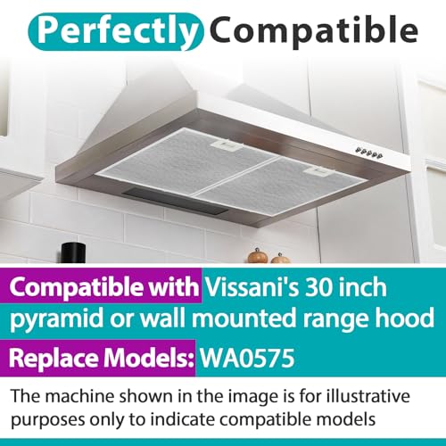 WA0575 2-Pack Range Hood Filters for Vissani 30" Pyramid/Wall-Mount