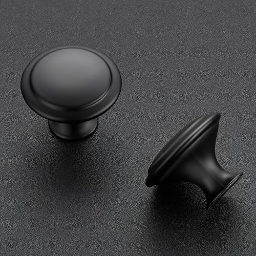 JOY DECOR Matte Black Cabinet Knobs 30mm, 18 Pack - Modern Drawer Handles