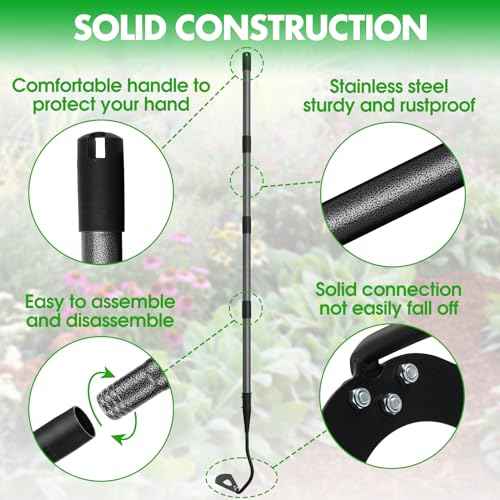 Hoe Garden Tool, Hollow Hoe Gardening Weeding Tool, 55" Long Handle Heavy Duty Manual Weeder Gardening Hand Tools for Weeding, Digging, Loosening Soil