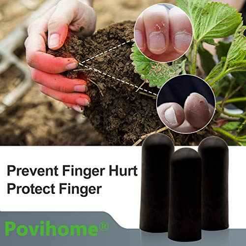 Povihome Black Finger Protectors, Finger Cots, Moisturizing Thumb and Finger Covers - New Thick Version - Elastic Cracked Finger Sleeves to Protect Cracked, Peel Finger and Other Finger Pain