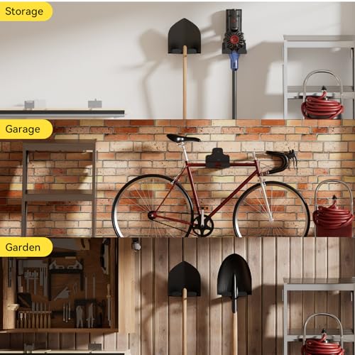 Black Garage Power Tool Organizer Rack Wall Mount for Weed Whackers & Garden Tools