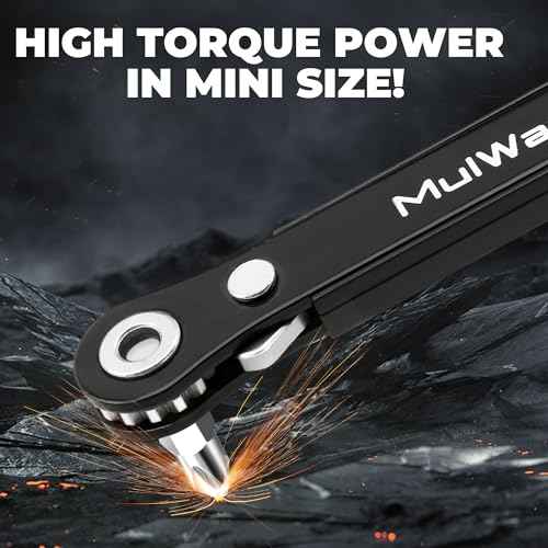 MULWARK 11-Piece Small Screwdriver Set, 1/4" Right Angle Screwdriver with Multi Bits - Ultra Low Profile Offset Driver for Automotive Repair, Electrical Work, Bicycle & Household Maintenance EDC Kit