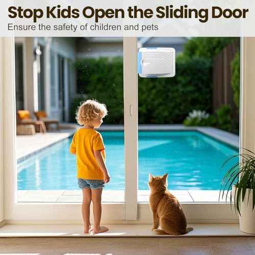 Sliding Door Lock 2 Pack, Child Safety Lock For Sliding Glass Doors, Easy To Install, Keeps Your Baby Out Of Danger, For Sliding Glass Doors, Sliding Windows, Sliding Closets, Etc (Blue)