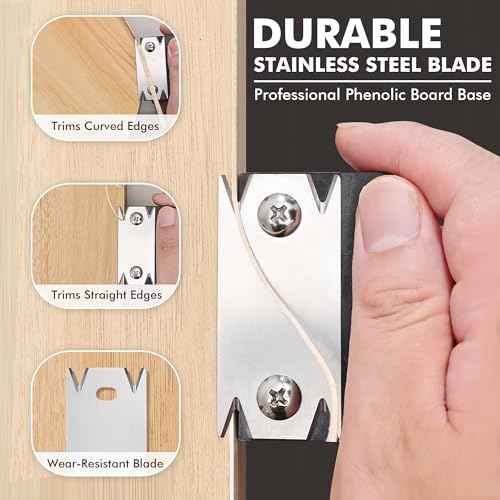 Edge Banding Trimmer - 2025 Upgraded Mini Edge Band Trimmer & Cutter, Stainless Steel Blade Veneer Edge Trimmer for Woodworking, Durable Edgebanding Trimming Tool for Wood, Veneer, PVC, ABS