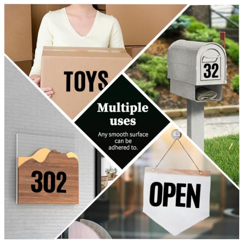 Black 3 Inch Vinyl Letter and Number Stickers - Self-Adhesive Craft Sheets