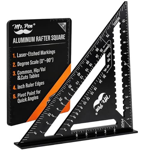 Mr. Pen 12-Inch Aluminum Rafter Square for Roofing & Woodworking