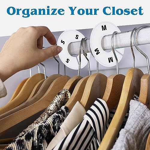 32 White Closet Dividers for Hanging Clothes ? Clothing Rack Dividers with Printed Sizes
